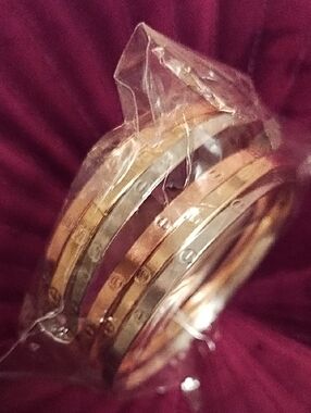 Ella Mixed-Metal Stackable Bangle Set - Rose Gold & Silver